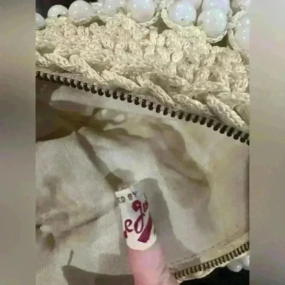 Vintage/Authentic 1960’s Macrame Beaded Fringe Boho Bag -Oh the stories - Picture 8 of 9